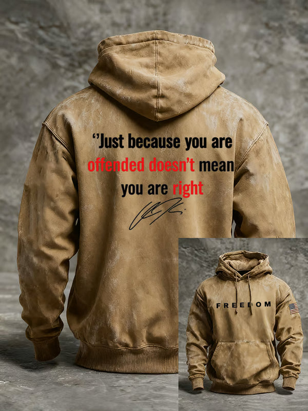 Men's Freedom Print Casual Hoodie