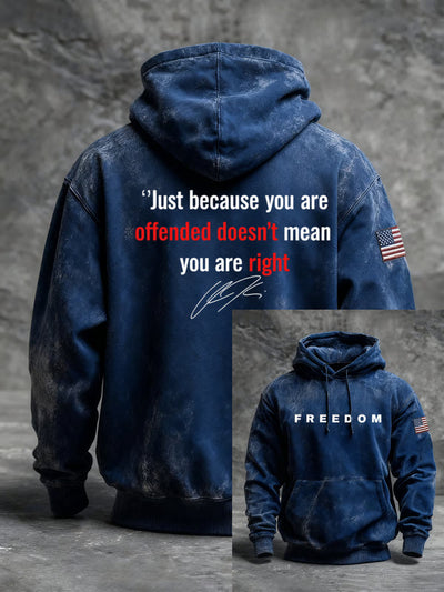 Men's Freedom Print Casual Hoodie
