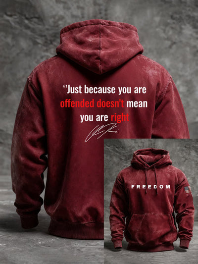 Men's Freedom Print Casual Hoodie