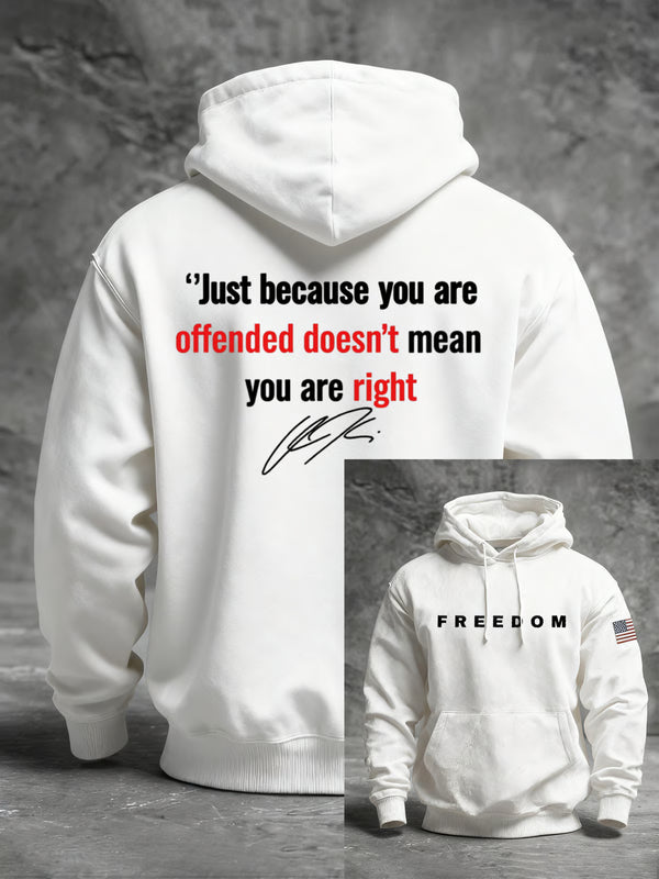Men's Freedom Print Casual Hoodie