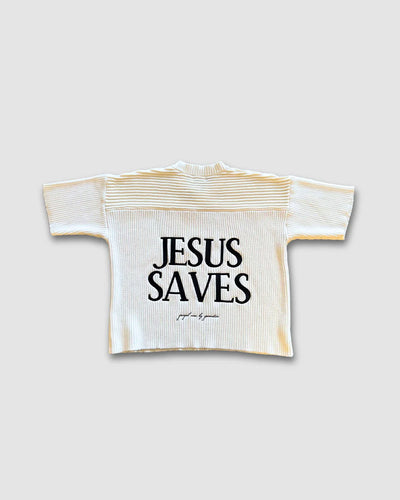 "SAVED BY JESUS" -  KNIT JERSEY