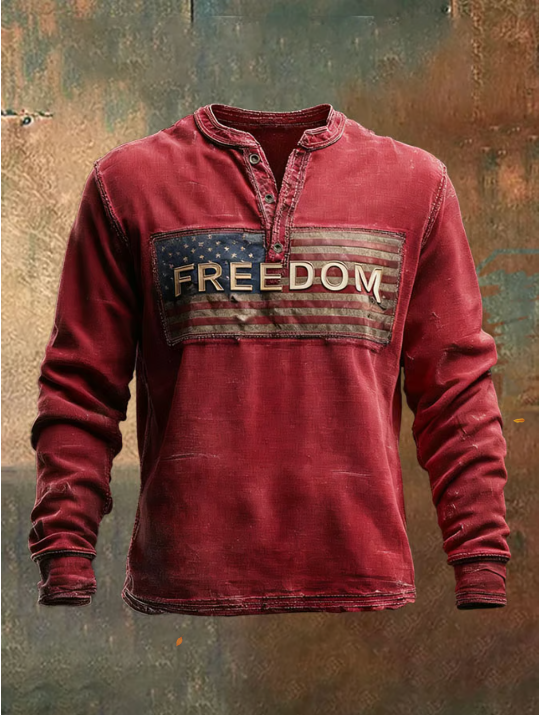 Men's Print Henley Top