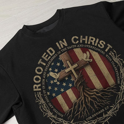 Rooted in Christ T-Shirt - Cross Jesus Shirt,