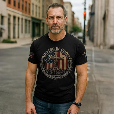 Rooted in Christ T-Shirt - Cross Jesus Shirt,