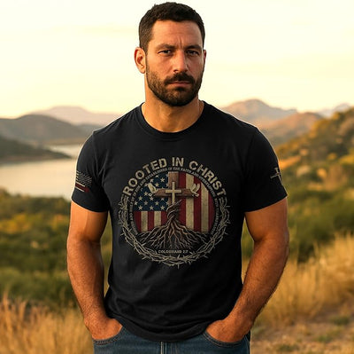 Rooted in Christ T-Shirt - Cross Jesus Shirt,