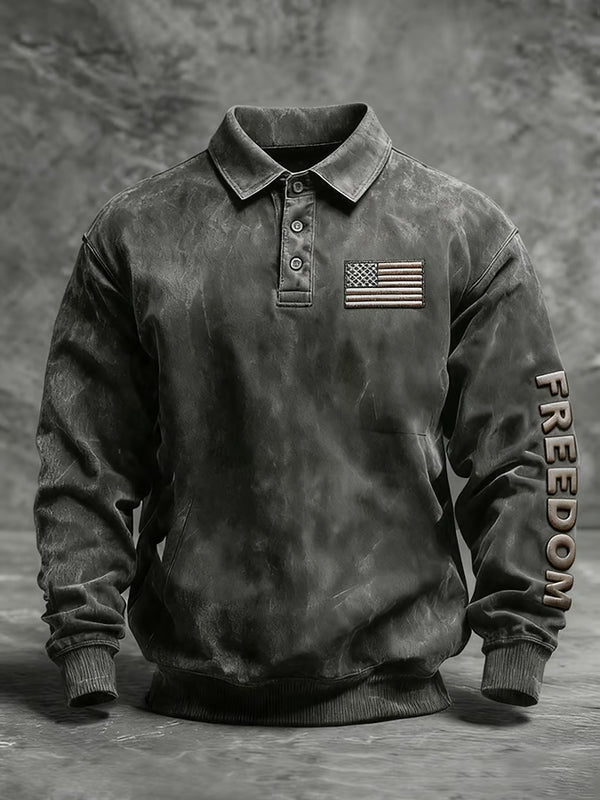 Men's Casual Freedom Long Sleeve Polo